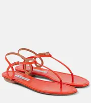 [Aquazzura] Aquazzura Almost Bare leather thong sandals AU 4.5 orange