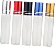 AUTSUPPL 10ml Glass Essential Oil Bottles 5 Pack Refillable Leakproof Subpackaging Roller Ball Bottle Set