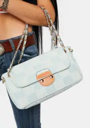 Icy Designer Taste Checkered Shoulder Bag