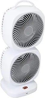 Oscillating Quiet Tower Fan, Double Layer Small USB Battery Powered Desk Fan for Bedroom, 350° Tilt, 5 Speeds, Portable Rechargeable Table Fan for Office Outdoor, Wider Airflow