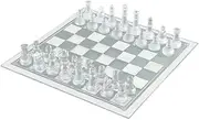 Generic Frosted Glass Chess Set with Unique Design, Ideal for Gifting, 20x20cm