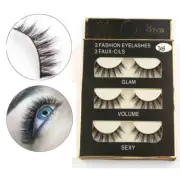 3 Pairs 3D False Lashes Wispy Fluffy Eyelashes Long Natural Makeup Eyelash
