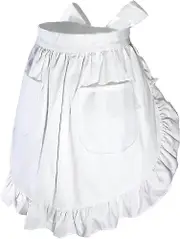 Waist Apron Cute Retro Vintage Apron Cooking Kitchen Ruffle Maid Apron