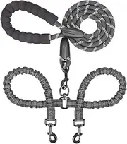 Dog Leash dog Lead Leash Two Dogs Leash Coupler Double Twin Lead Walking Dog Leash es 1Pcs Black