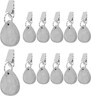 12 Pcs Tablecloth Weights with Stainless Steel Clips Water-Drop Tablecloth Weights Outdoor Tablecloth Weights Tablecloth Pendant to Hold Things Down Tablecloth for Picnic Tables (Grey)
