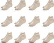 [Zubii] Kids 12 Pack Mini Anklet Socks With Silicon Grips, Ultra Soft cotton, Stays Up, Comfortable On Ankles, Soft Grip