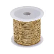 1 Roll Nylon Beading Thread Knotting Cord 0.6mm 50 Yards Satin String, Khaki