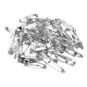 80Pcs Badge Pins, 25mm Safety Pins Bar Name Tag Pin Bulk, Silver