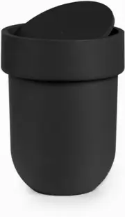 Umbra 023269-040 Touch, Small Trash, Swing Waste Basket, Garbage Can Black
