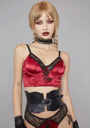[Widow] Extra Credit Satin Corset Top