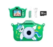 Kids Digital Camera with 32GB Card Unicorn Toy for Toddlers Age 3-5, Green