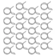 120 Pcs Double-ring Spring Clip Steel Hose Clamp Adjustable Clamps