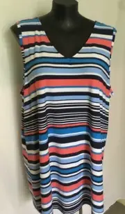 AUTOGRAPH MULTI COLOUR STRIPE SLEEVELESS TUNIC TOP SZ 20-NEW AUTOGRAPH-REDUCED $