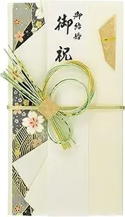 Iyo Yui Center V095-14 Gold Seal Wedding Celebration Bag, Green, 7.3 x 3.9 inches (18.5 x 10 cm)
