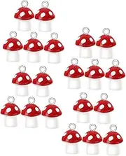 [Healeved] 20Pcs Mini Mushroom Charms for Jewelry Making DIY Necklace and Earrings Safe Pendants for Craft Projects for and Handicrafts