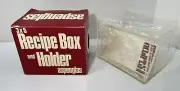 NOS Vintage Aspenglas Recipe Box & Card Holder 3” X 5” Clear Acrylic Lucite