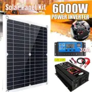 Home Full 200W Solar Panel Kit w/110V 6000W Power Inverter Solar Power Generator