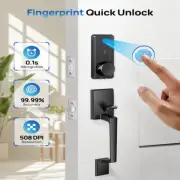 Smart Lock with Front Door Handle Set Fingerprint Electronic Lock bluetooth App