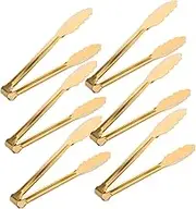 BIUDECO Salad Serving Set 6pc Metal Salad Tongs Stainless Steel Utensils for Buffet Party Catering
