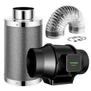 AeroZesh 6 in. 405 CFM Smart Inline Duct Fan Kit with Carbon Filter and Ducting