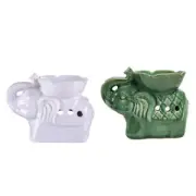 Elephant Shape Oil Burner Ceramic Elephant Essential Oil Burner Wide