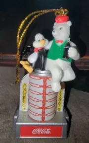 Vintage Coca-Cola Illuminated Ornament Penguin Bear ABC 123 Christmas NEW No Box