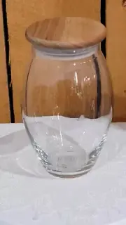 6.25" Bottle With Wood Lid Candles, Buttons, Small Collectibles Collections