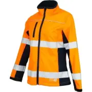 Womens Biomotion Hi Vis Taped Softshell Orange & Navy Jacket - size 18