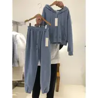 在飛比找ETMall東森購物網優惠-韓國東大門霧霾藍休閑運動套裝