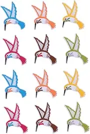 DOITOOL 2Set Hummingbird Embroidered Sew Patches for Clothing Accessories DIY Applique Repair Thick Texture Unique Design for Jackets Bags Hats