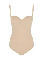 Wolford Mat De Luxe String Stretch-jersey Bodysuit - Beige LC (Large C-Cup)