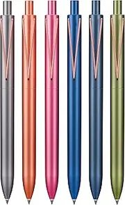 Mr. Pen Retractable Gel Pens, 6 Pack, Black Ink, Fine Point 0.5mm, Metallic Dark Vintage Barrels, Fast Dry, Aesthetic Pens for Journaling