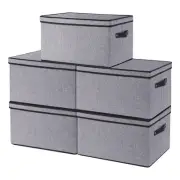Fabric Storage Boxes, 7.1 x 9.1 x 13 Inch Baskets for Shelves with Lids, Ward...