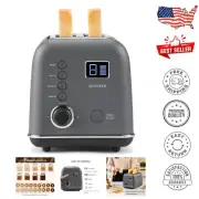 Smart 2-Slice Toaster with LCD Timer: Perfect for Slices, Bagels, and Waffles
