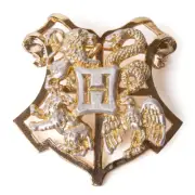 Harry Potter Hogwarts Emblem Brooch Palnart Poc Pewter 37mm 1.5" from Japan New