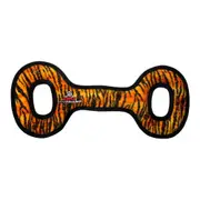 Tuffy Mega Tug Oval Interactive Play Dog Squeaker Toy Tiger Print