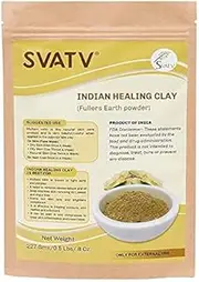 [SVATV] Fullers Earth Powder | Multani Mitti | Indian Healing Clay | Bentonite Clay | Deep Skin Pore Purifying Face Mask Skin care & Dirt Remover - Natural Face Pack 227g
