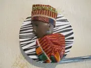 JC Table Counter Bar Top Bag Purse Hook Hanger "African Princess" COA