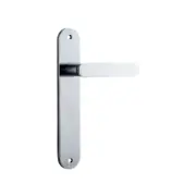 Iver Bronte Door Lever Handle on Oval Backplate Brushed Chrome