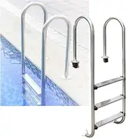 Swimming Pool Ladder, Pool Pedal Steps Thickness 1mm 1.2mm 1.5mm Pool Ladder, 2/3 Steps Pool Pedal Steps for Indoor Outdoor Pool(3-Steps1.5mm)