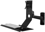 Monitor Arm Single Arm with Regular Keyboard Tray Foldable 90° Black Single Screen Stand Monitor Mount