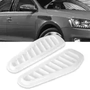 White Universal Decorative Air Flow Intake Hood Scoop Vent Bonnet Cover RH LH