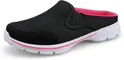 [MizHome] Women's Backless Walking Sneakers Summer Slip-on Mule Shoes Closed Toe Slippers