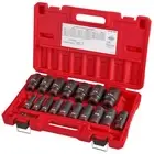 Milwaukee SHOCKWAVE 1/2 in. Drive SAE Deep Well 6 Point Impact Socket Set