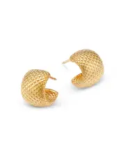Bloomingdale's Fine Collection Faceted Textured Huggie Hoop Earrings 14K Yellow Gold