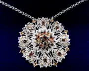 CAMROSE & KROSS JACQUELINE KENNEDY ROSE WINDOW PIN BROOCH PENDANT NECKLACE NIB