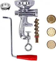 Manual Pasta Machine with 3 Brass and Aluminium Matrices for Spaghetti, Macaroni and Bucatini | Pasta Maker