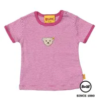 在飛比找momo購物網優惠-【STEIFF德國精品童裝】短袖 圓領 條紋 上衣 粉色(短