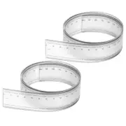 Film Flexible Ruler 100cm 0.1mm Scale with R Angle and Width Lines, 2 Pcs