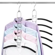Space Saving Clothes Hangers Multilayer Metal Hanger 2 Pack 5 In 1 Space Saver C
